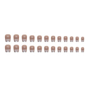 N-123 - Silver Sparkle & Rouge Pink - Press On Nail Set Of 24 - Free 24 Pcs Sticker Sheet Included