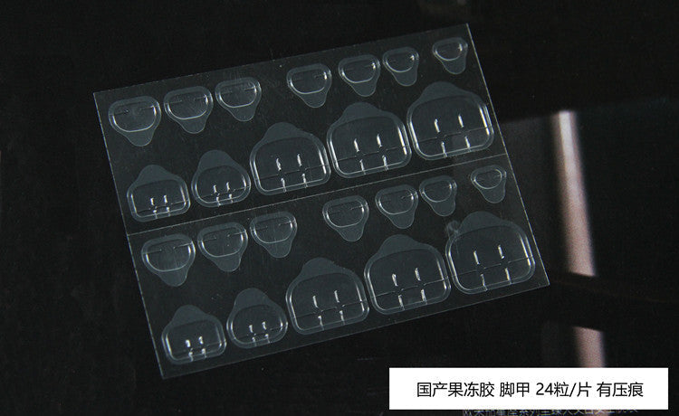 N-144 - Toenail Jelly Glue Double-sided sticker - 24 Pcs Sticker Sheet