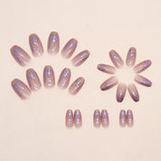 N-116 - Sparkle Pink - Press On Nail Set Of 24 - Free 24 Pcs Sticker Sheet Included
