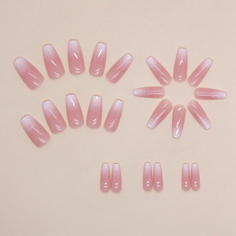 N-145 - Pink Shade - Press On Nail Set Of 24 - Free 24 Pcs Sticker Sheet Included
