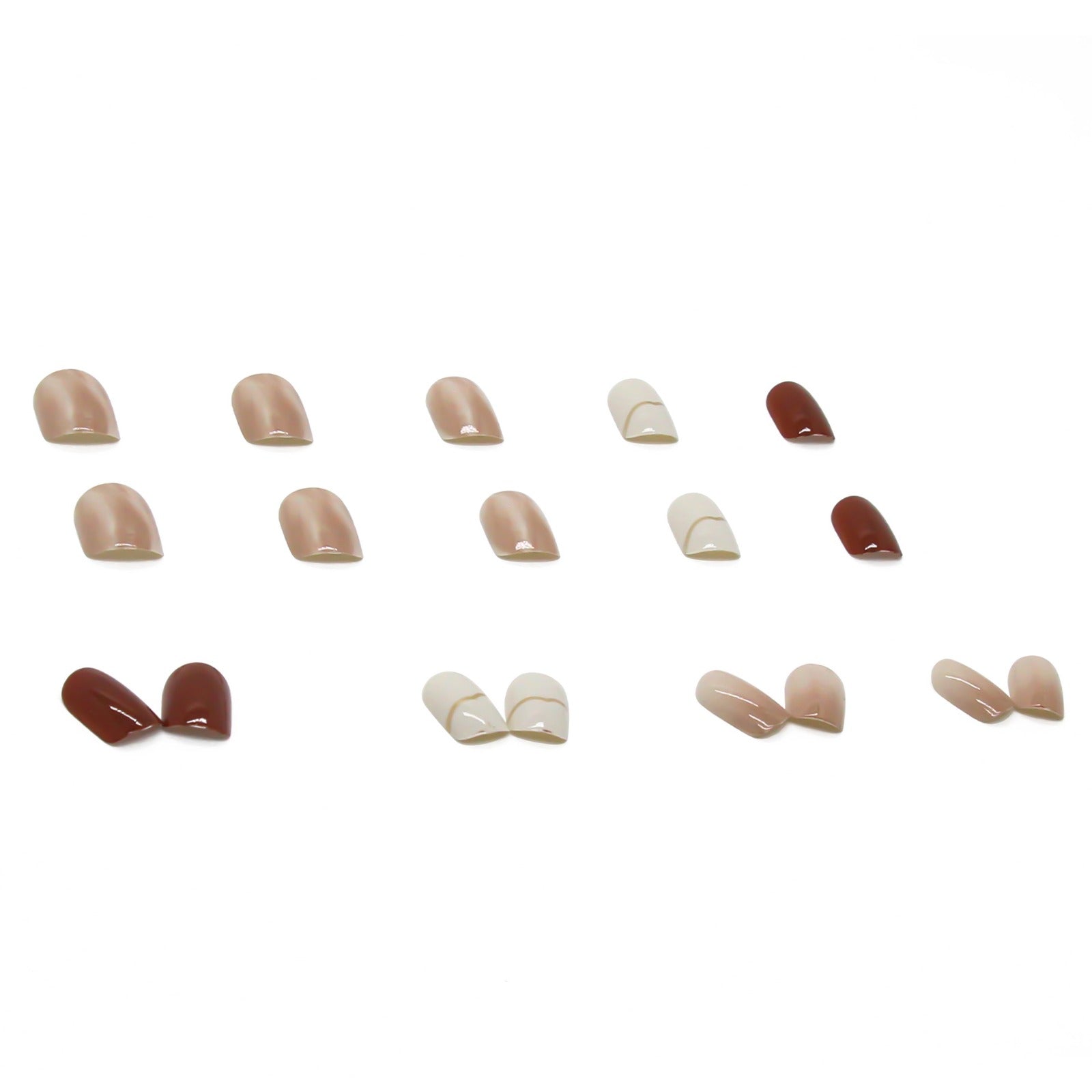 N-148 - Marbled Fancy - Press On Nail Set Of 24 - Free 24 Pcs Sticker Sheet Included
