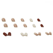N-148 - Marbled Fancy - Press On Nail Set Of 24 - Free 24 Pcs Sticker Sheet Included