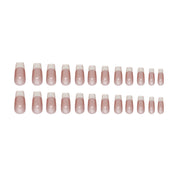 N-141 - Salmon Pink - Press On Nail Set Of 24 - Free 24 Pcs Sticker Sheet Included