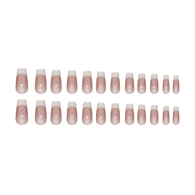 N-141 - Salmon Pink - Press On Nail Set Of 24 - Free 24 Pcs Sticker Sheet Included