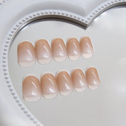 N-124 - Peachy Pink  - Press On Nail Set Of 24 - Free 24 Pcs Sticker Sheet Included