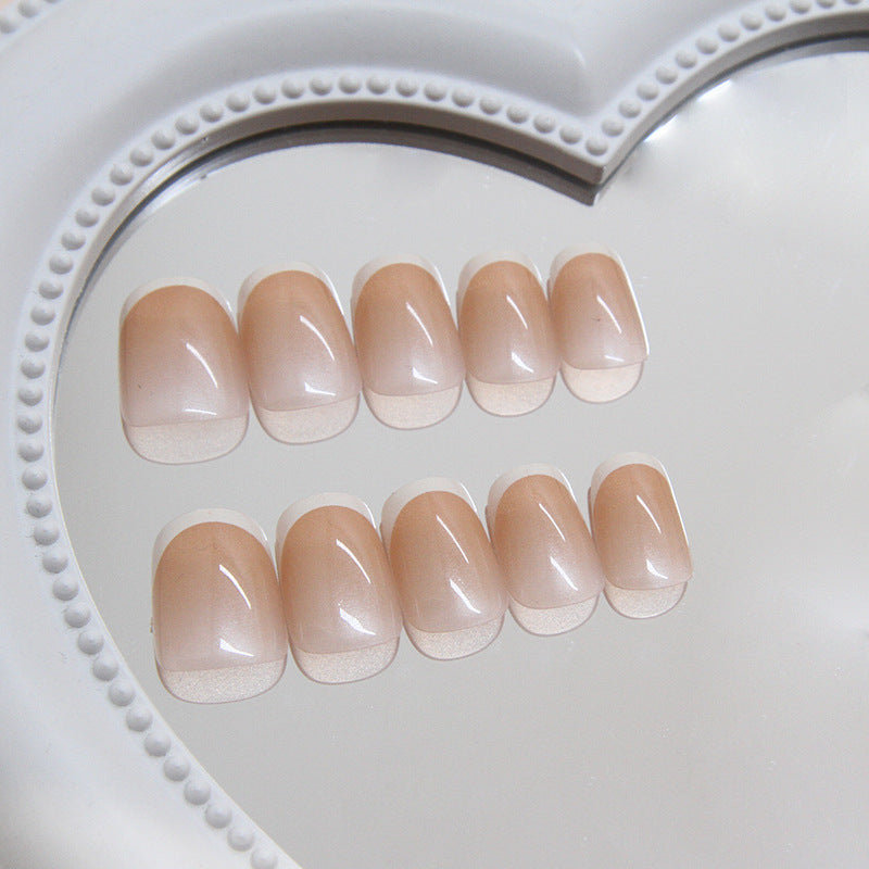 N-124 - Peachy Pink  - Press On Nail Set Of 24 - Free 24 Pcs Sticker Sheet Included