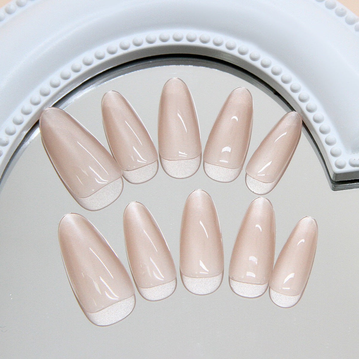 N-136 - Shiny Pink Long - Press On Nail Set Of 24 - Free 24 Pcs Sticker Sheet Included