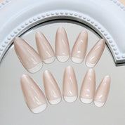 N-136 - Shiny Pink Long - Press On Nail Set Of 24 - Free 24 Pcs Sticker Sheet Included