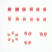N-135 - Shiny Rose Pink - Press On Nail Set Of 24 - Free 24 Pcs Sticker Sheet Included