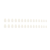 N-103 - Off White  - Press On Nail Set Of 24 - Free 24 Pcs Sticker Sheet Included