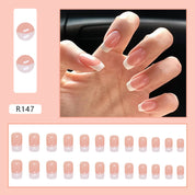 N-112 - Shiny Blush Pink - Press On Nail Set Of 24 - Free 24 Pcs Sticker Sheet Included