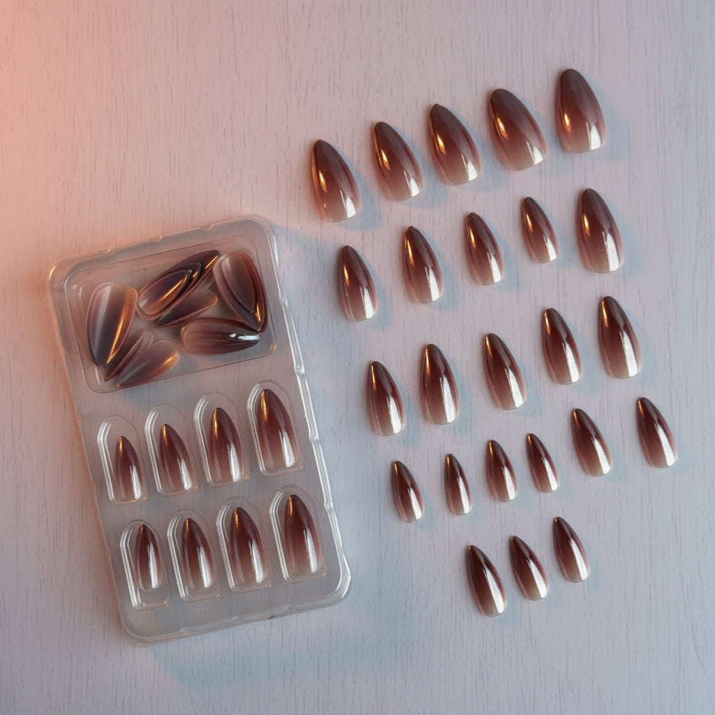 N-345 - Shiny - Press On Nail Set Of 24 - Free Nail Kit Included