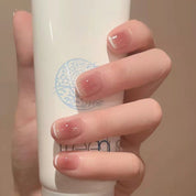 N-135 - Shiny Rose Pink - Press On Nail Set Of 24 - Free 24 Pcs Sticker Sheet Included