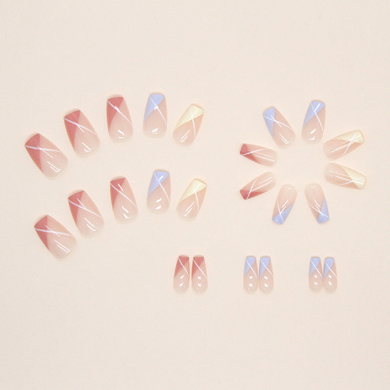 N-120 - Basic Color Mixed  - Press On Nail Set Of 24 - Free 24 Pcs Sticker Sheet Included
