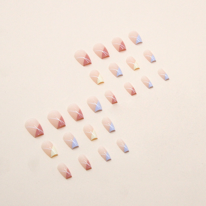 N-120 - Basic Color Mixed  - Press On Nail Set Of 24 - Free 24 Pcs Sticker Sheet Included