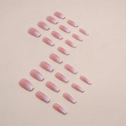 N-145 - Pink Shade - Press On Nail Set Of 24 - Free 24 Pcs Sticker Sheet Included