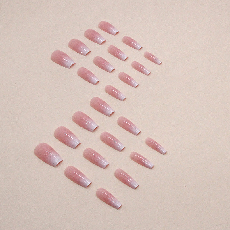 N-145 - Pink Shade - Press On Nail Set Of 24 - Free 24 Pcs Sticker Sheet Included