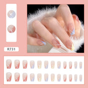 N-120 - Basic Color Mixed  - Press On Nail Set Of 24 - Free 24 Pcs Sticker Sheet Included