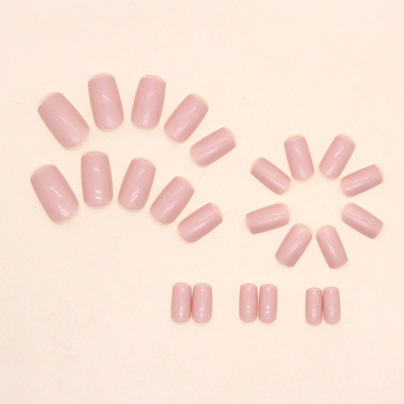 N-147 - Pink  - Press On Nail Set Of 24 - Free 24 Pcs Sticker Sheet Included