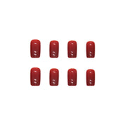 N-128 - Deep maroon   - Press On Nail Set Of 24 - Free 24 Pcs Sticker Sheet Included