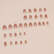 N-117 - Crepe Pink - Press On Nail Set Of 24 - Free 24 Pcs Sticker Sheet Included