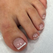 N-286 - Simple French - Toenail Set Of 24- Free 24 Pcs Sticker Sheet Included