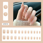 N-237 - Peach - Press On Nail Set Of 24 - Free 24 Pcs Sticker Sheet Included