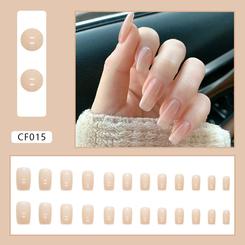 N-237 - Peach - Press On Nail Set Of 24 - Free 24 Pcs Sticker Sheet Included