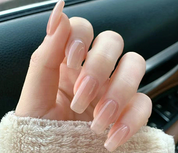 N-237 - Peach - Press On Nail Set Of 24 - Free 24 Pcs Sticker Sheet Included