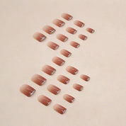 N-107- Sparkle Rose Pink - Press On Nail Set Of 24 - Free 24 Pcs Sticker Sheet Included