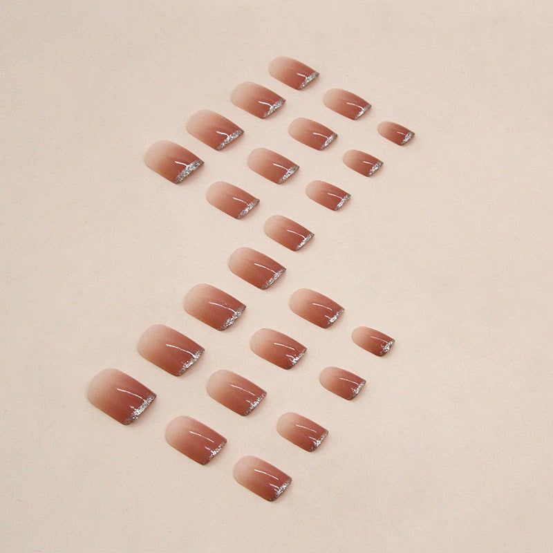 N-107- Sparkle Rose Pink - Press On Nail Set Of 24 - Free 24 Pcs Sticker Sheet Included