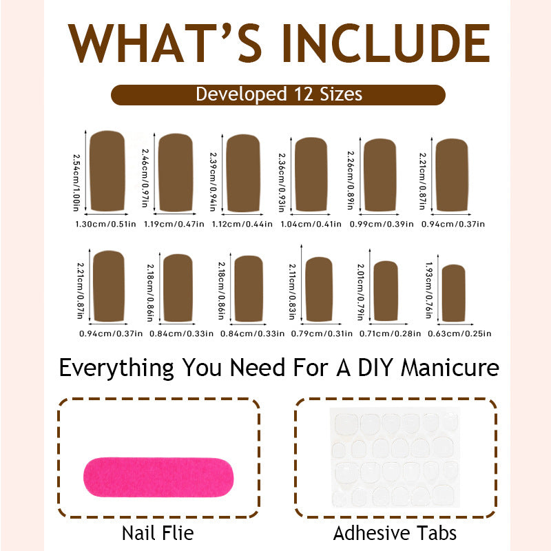 N-214 - Fancy Pink  - Press On Nail Set Of 24 - Free Nail Kit Included