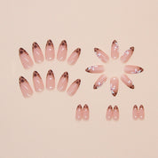 N-278 - Leopard Pattern - Press On Nail Set Of 24 - Free 24 Pcs Sticker Sheet Included