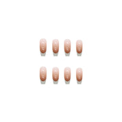 N-284 -  French Simple - Press On Nail Set Of 24 - Free 24 Pcs Sticker Sheet Included