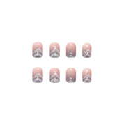 N-159 - Pastel Pink & Purple  - Press On Nail Set Of 24 - Free 24 Pcs Sticker Sheet Included
