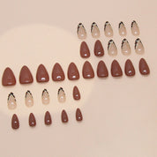 N-301 - Fancy Mix & Leopard Print  - Press On Nail Set Of 24 - Free 24 Pcs Sticker Sheet Included