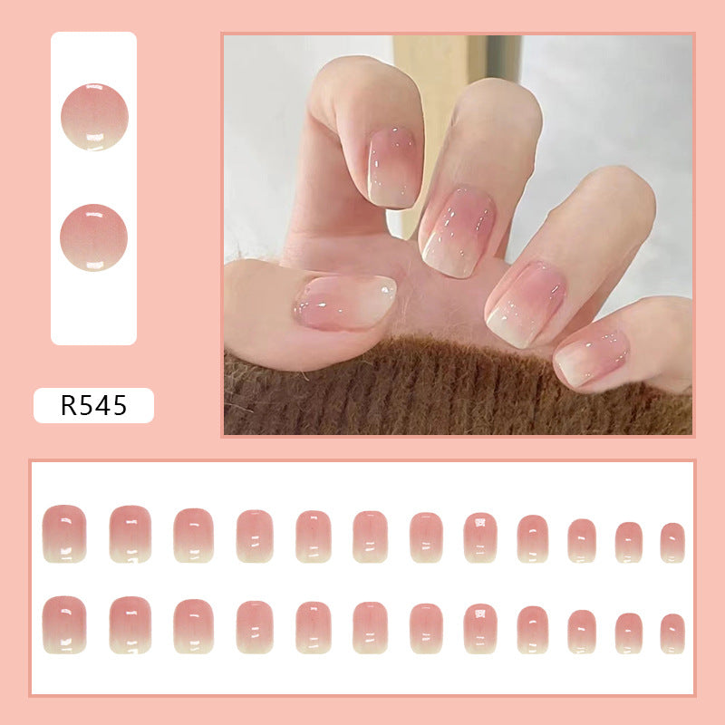 N-223 - Pastel Pink - Press On Nail Set Of 24 - Free 24 Pcs Sticker Sheet Included
