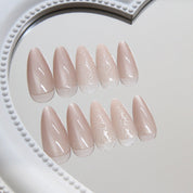 N-283 - Glittery Shiny - Press On Nail Set Of 24 - Free 24 Pcs Sticker Sheet Included