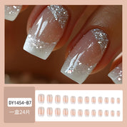 N-316 -Sparkles Pastel - Press On Nail Set Of 24 - Free 24 Pcs Sticker Sheet Included