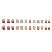 N-290 - Caramel Amber - Press On Nail Set Of 24 - Free 24 Pcs Sticker Sheet Included