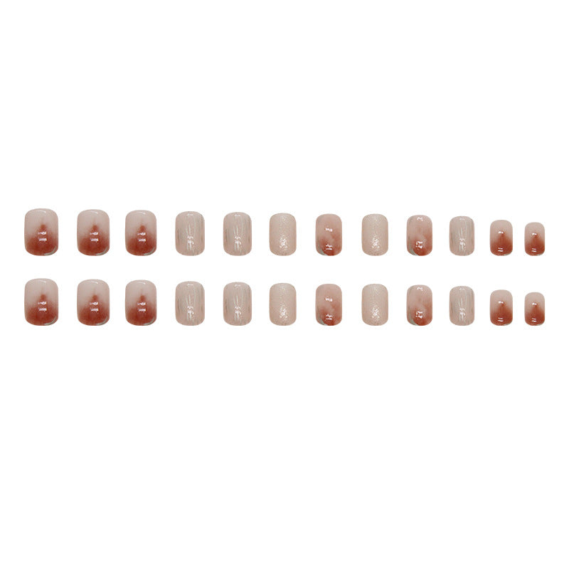 N-290 - Caramel Amber - Press On Nail Set Of 24 - Free 24 Pcs Sticker Sheet Included