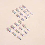 N-101 - Pink & Yellow Trendy - Press On Nail Set Of 24 - Free 24 Pcs Sticker Sheet Included