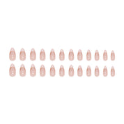 N-109 - Fancy Pink  - Press On Nail Set Of 24 - Free 24 Pcs Sticker Sheet Included