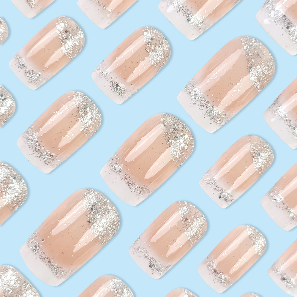 N-316 -Sparkles Pastel - Press On Nail Set Of 24 - Free 24 Pcs Sticker Sheet Included