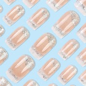 N-316 -Sparkles Pastel - Press On Nail Set Of 24 - Free 24 Pcs Sticker Sheet Included