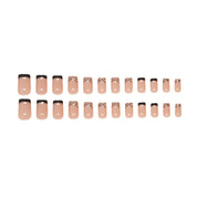 N-292 - French Leopard Print Press On Nail Set Of 24 - Free 24 Pcs Sticker Sheet Included