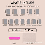 N-213 - Pastel Pink  - Press On Nail Set Of 24 - Free Nail Kit Included