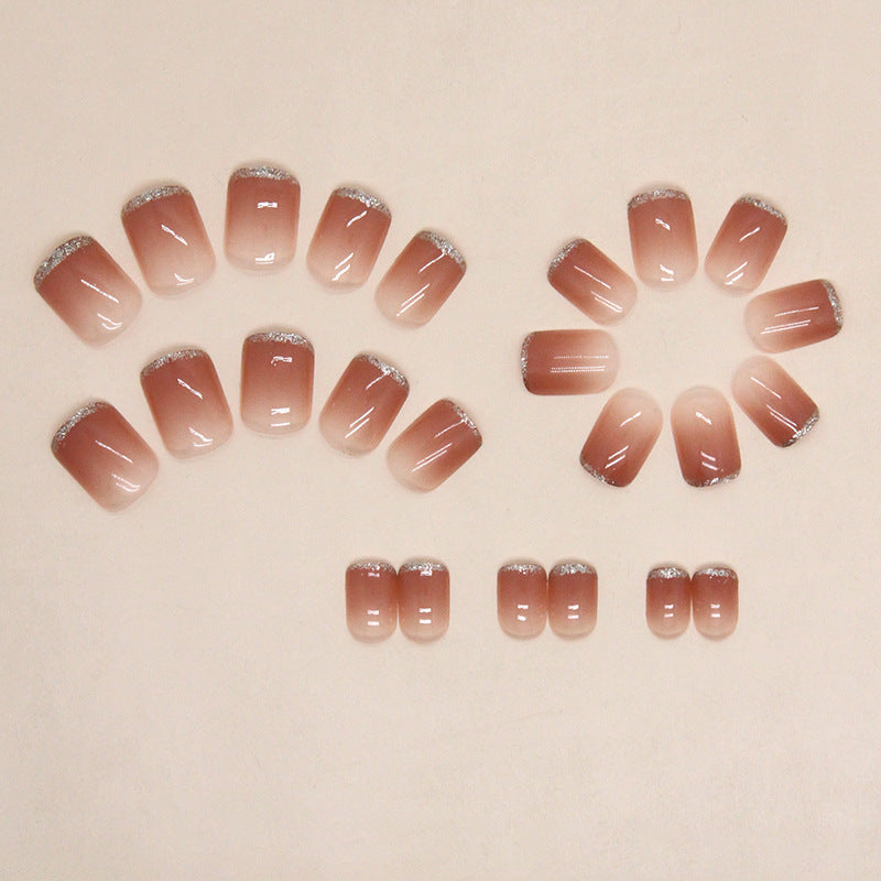 N-107- Sparkle Rose Pink - Press On Nail Set Of 24 - Free 24 Pcs Sticker Sheet Included