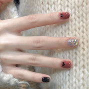 N-293 - Flash love - Print Press On Nail Set Of 24 - Free 24 Pcs Sticker Sheet Included
