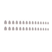 N-269 - Titanium Grey Shiny - Press On Nail Set Of 24 - Free 24 Pcs Sticker Sheet Included